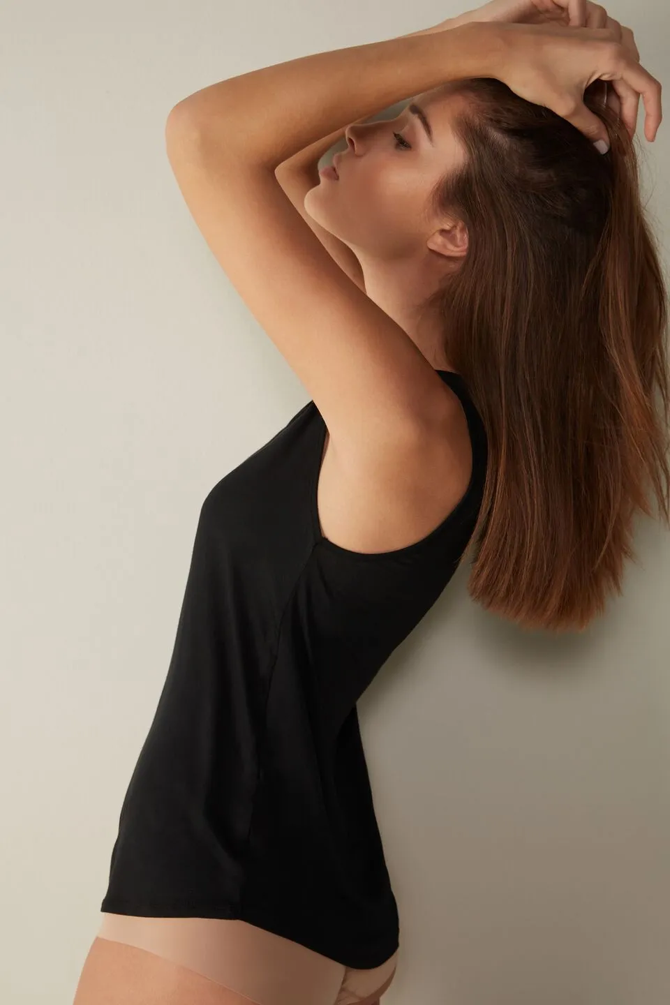 Blusa Em Modal Ultralight Com Seda - Preto