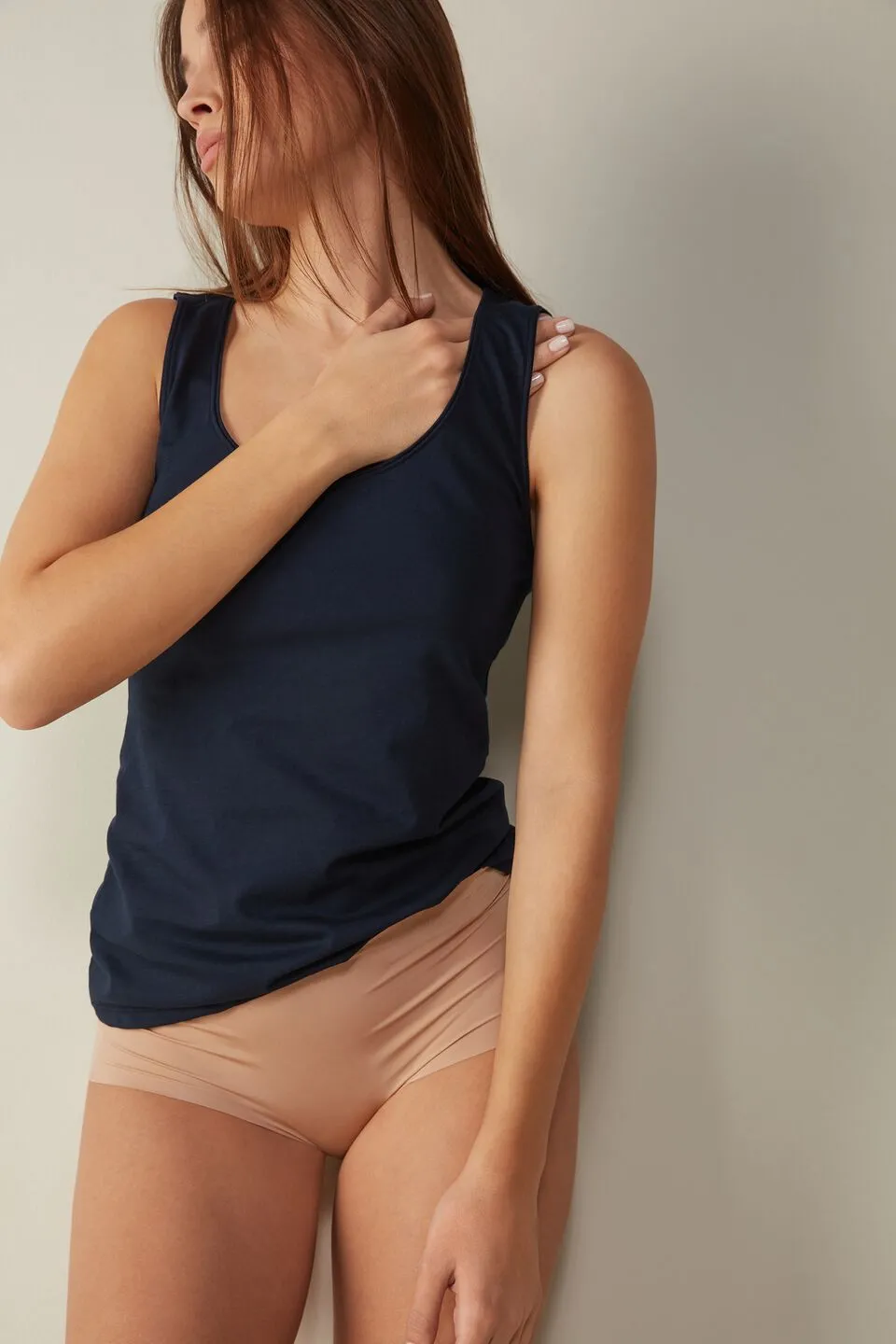 Blusa De Alças Largas Em Algodão Supima Ultrafresh - Azul