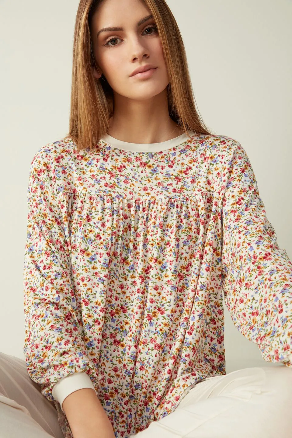 Blusa De Manga Comprida Em Viscose De Bambu English Spring - Estampado