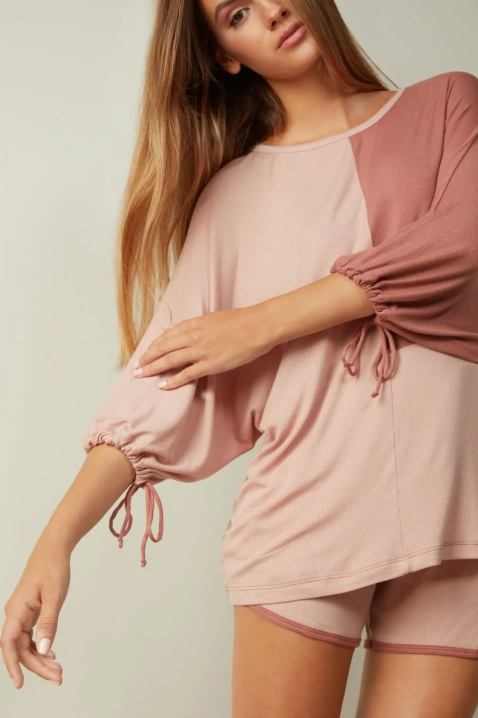 Blusa De Manga 3/4 Em Modal Lounginess - Rosa