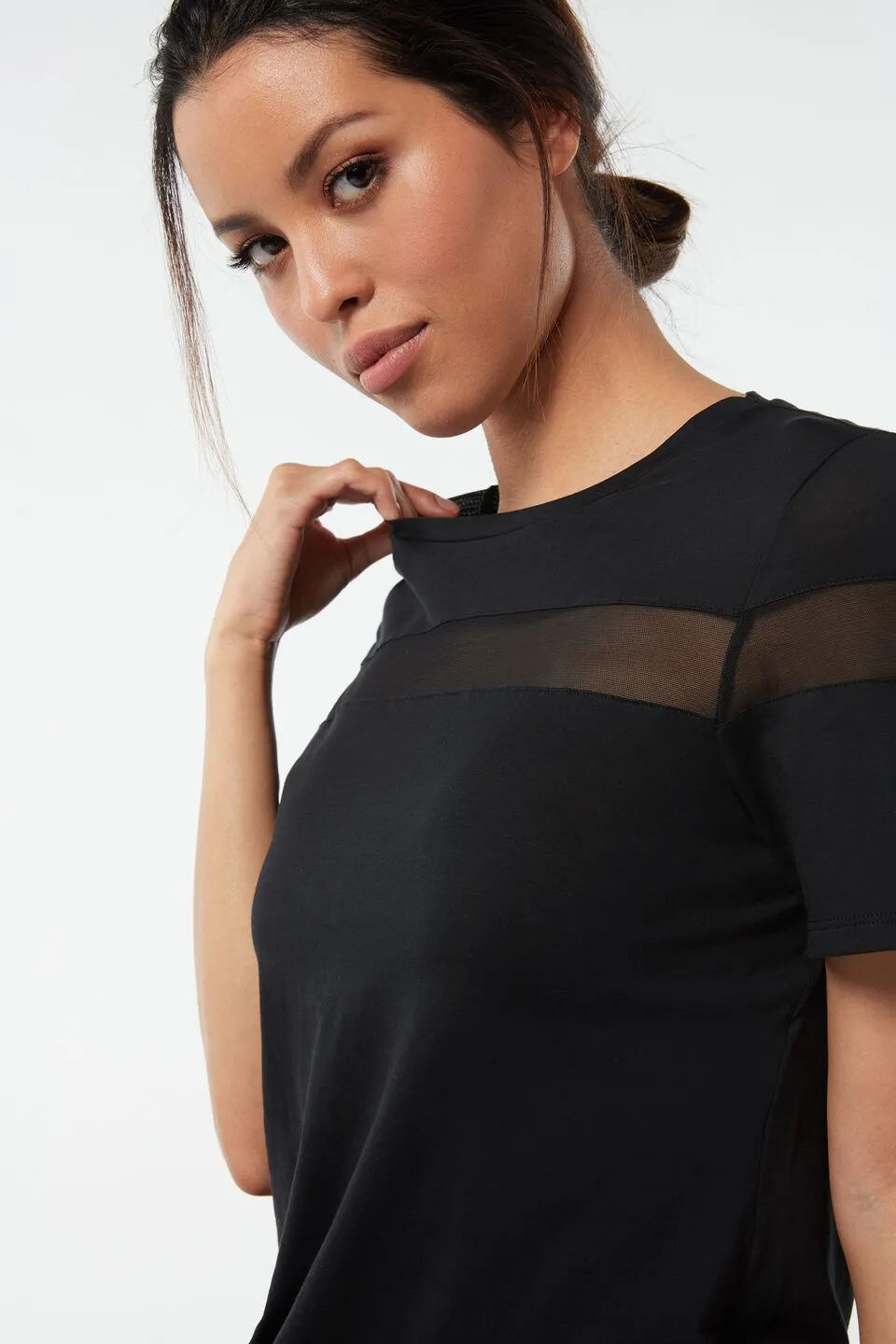 Blusa De Meia Manga Em Algodão Supima Ultrafresh - Preto