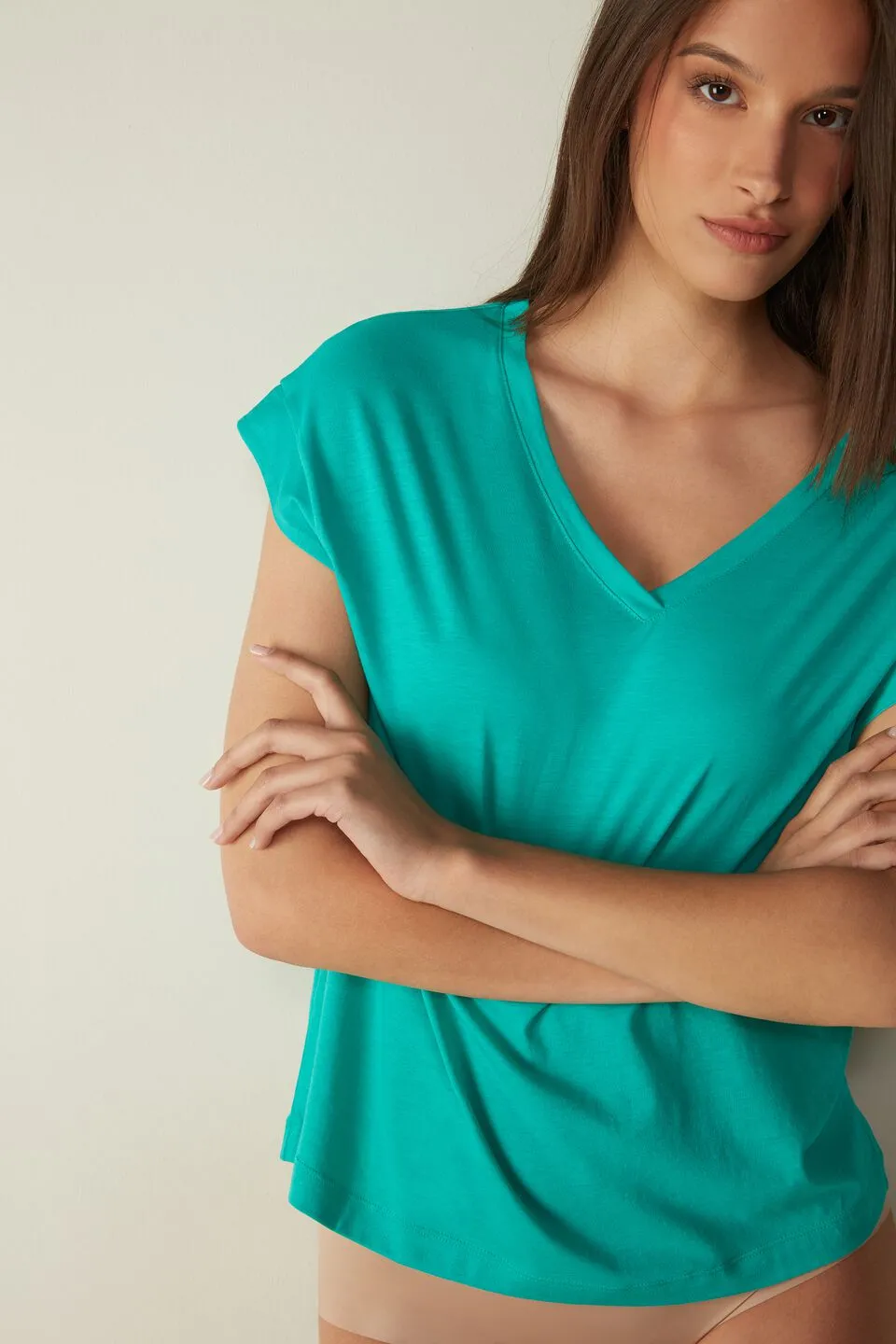 Blusa De Manga Curta Em Algodão Supima Ultrafresh - Verde