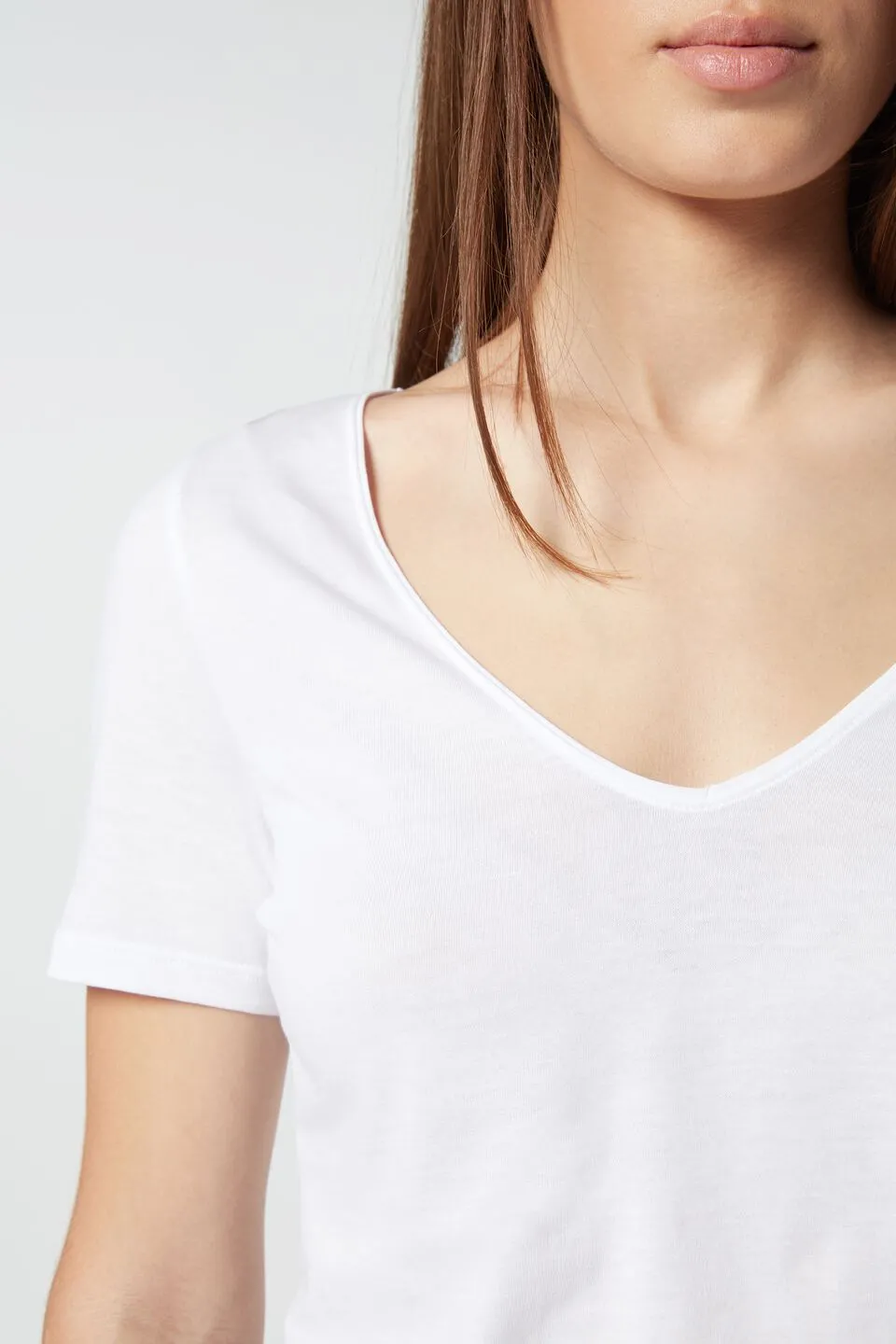 Blusa De Manga Curta Em Algodão Supima Ultrafresh - Branco