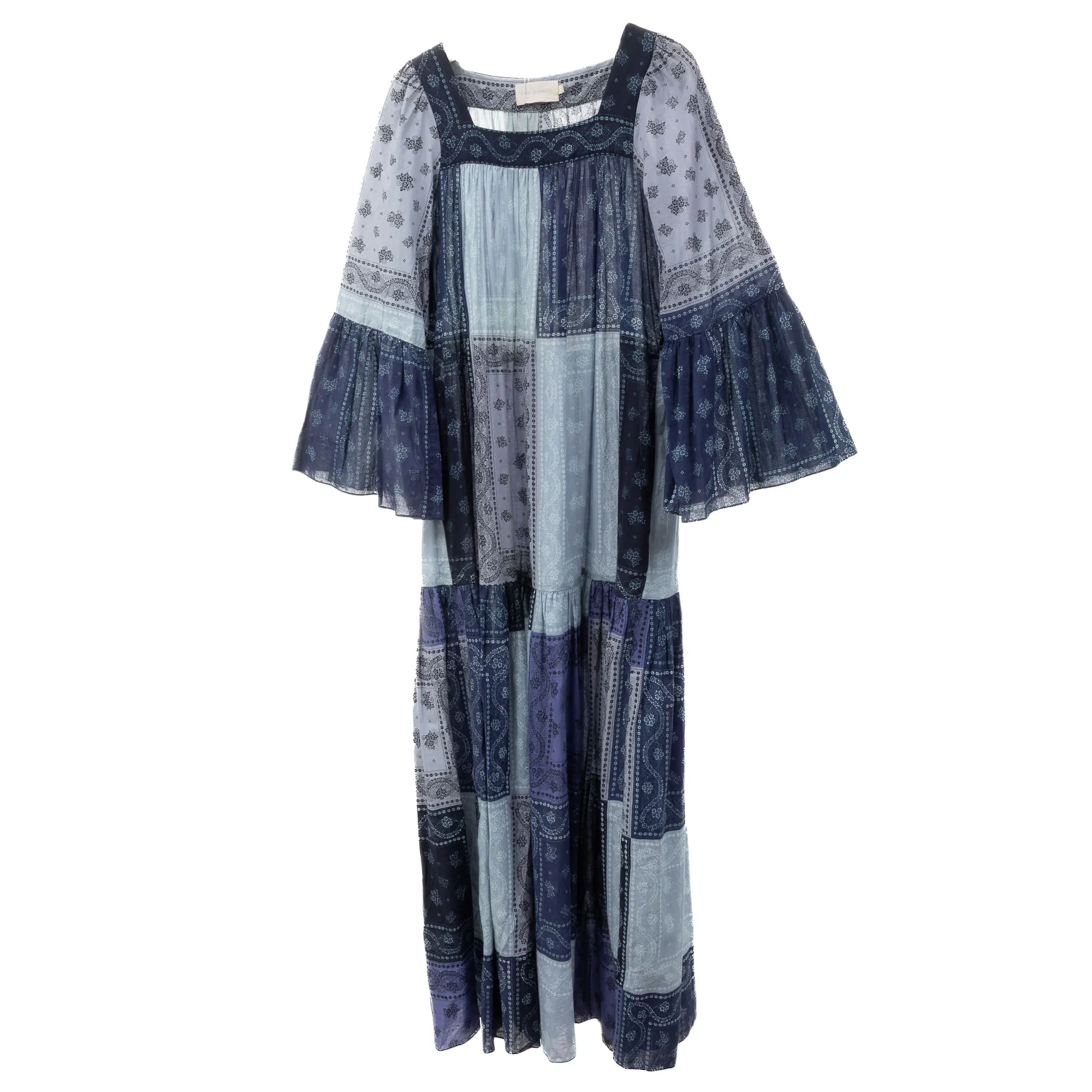 Vestido Cris Barros Azul Longo