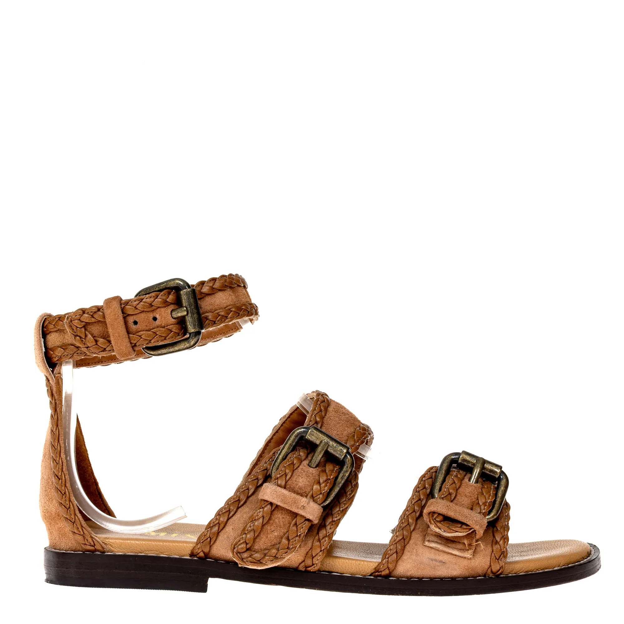 Rasteira Mixed Fivelas Marrom