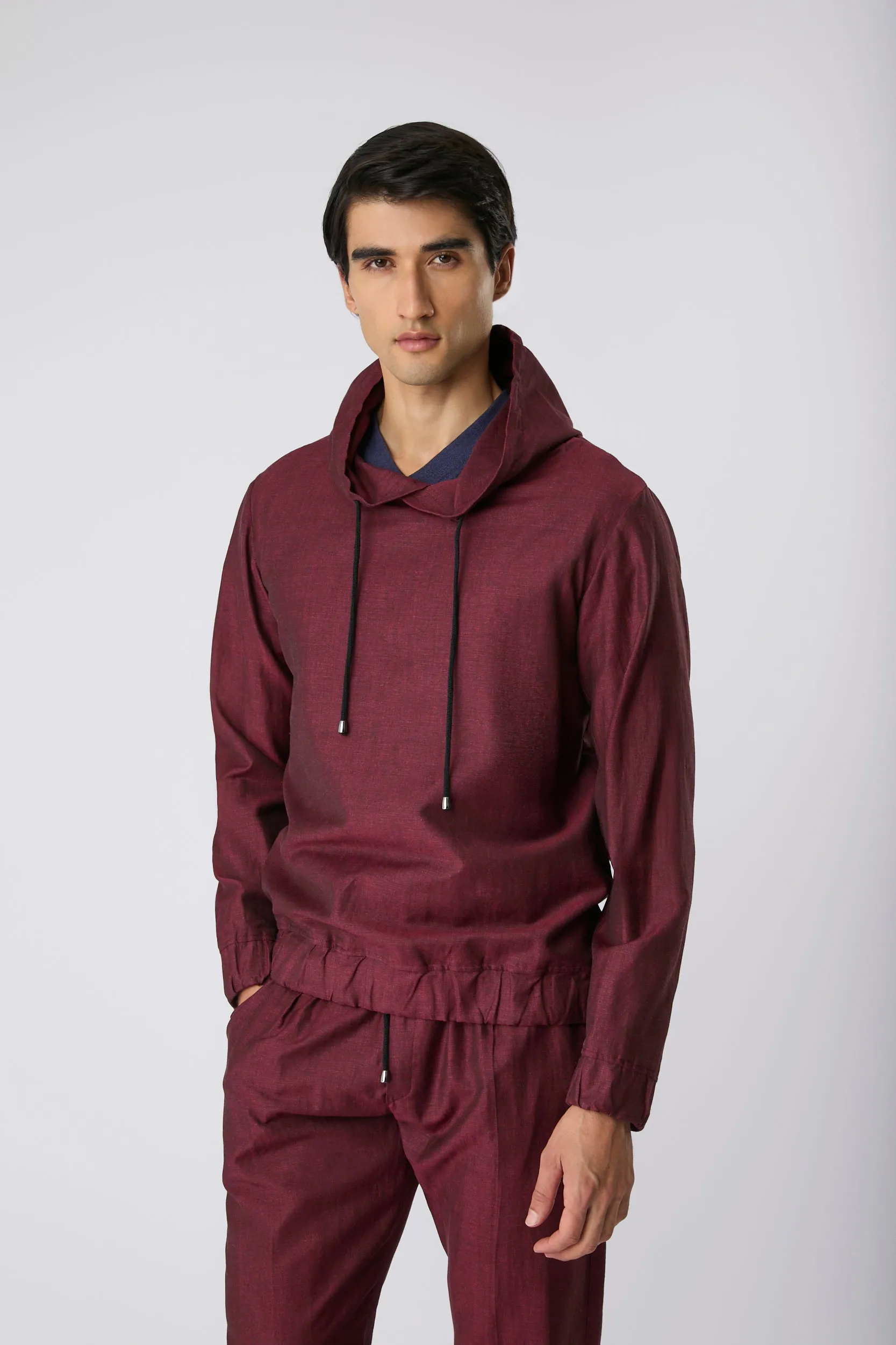 Conjunto napoli linho bordô