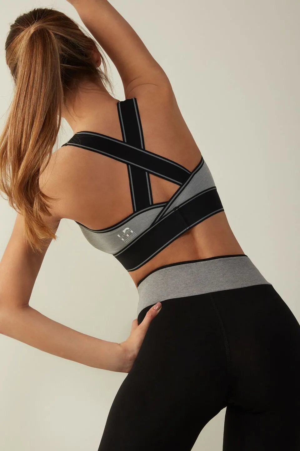 Top Brassiere In Action Com Interior Em Algodão Supima - Cinza