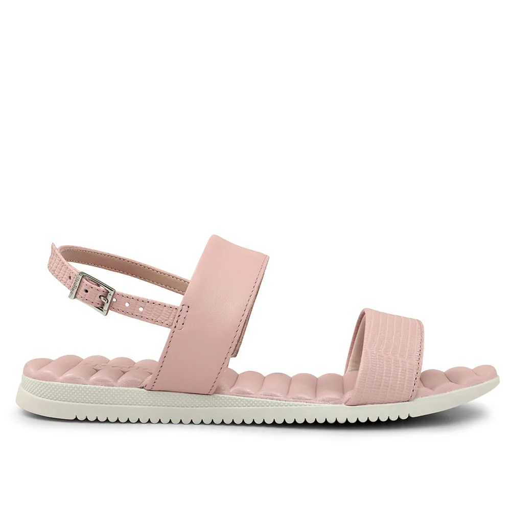 Rasteirinha Lavanda Couro Detalhe Textura