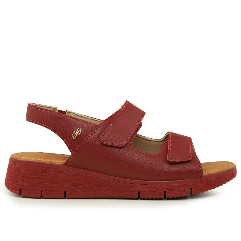 Sandália Salto Plataforma De Couro Rebu Com Fecho-Flex