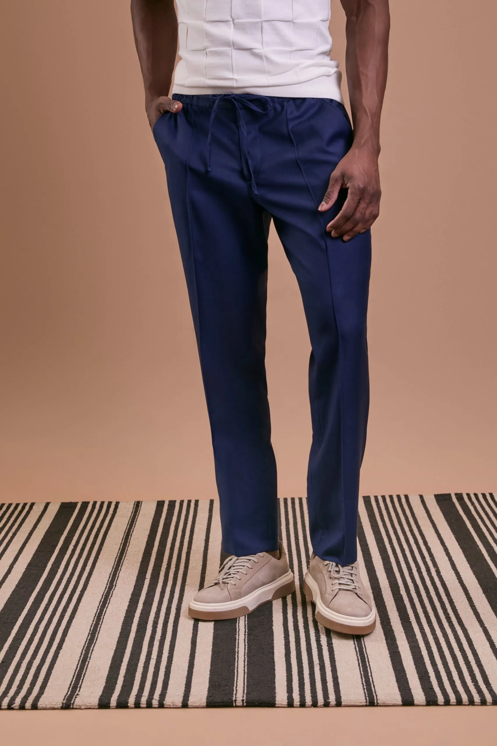 Calça 803 lã fria s120 azul escuro