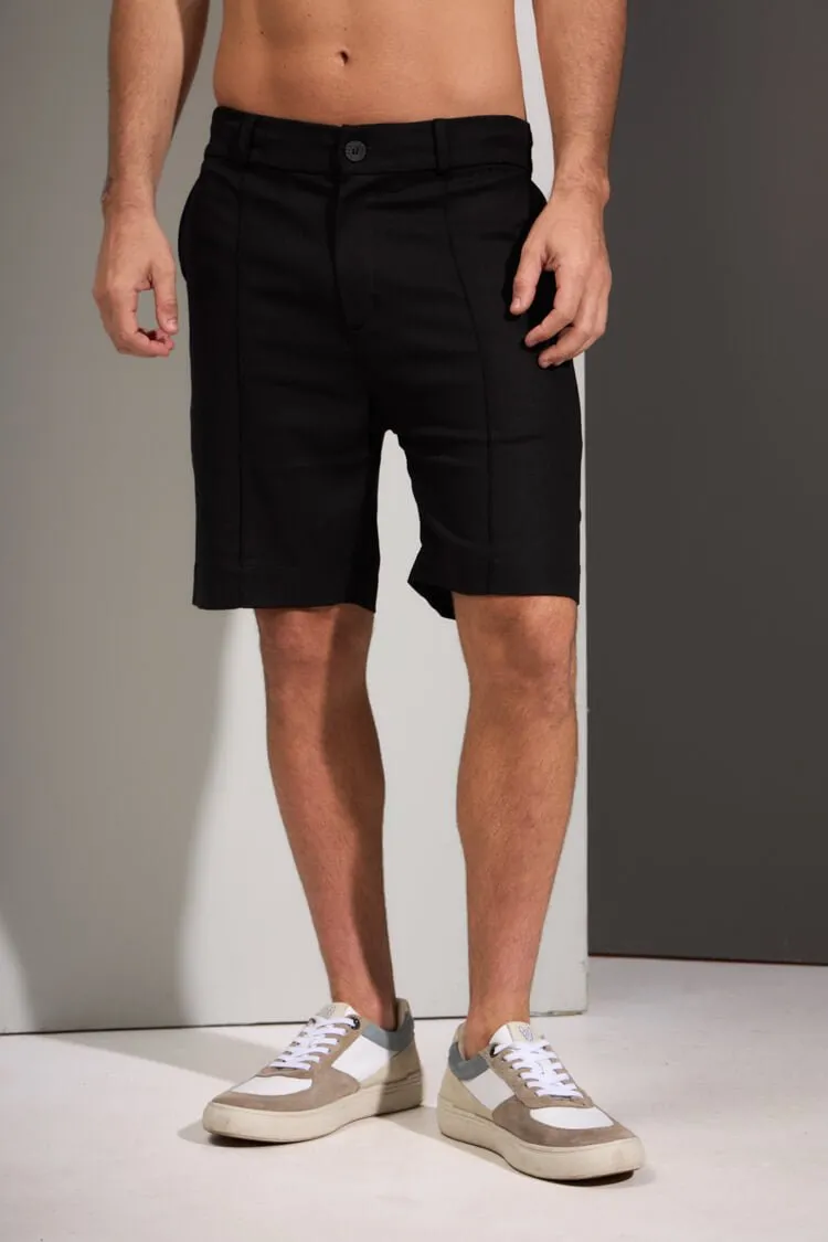 BERMUDA TRÓPICO 100% ALGODÃO - PRETO