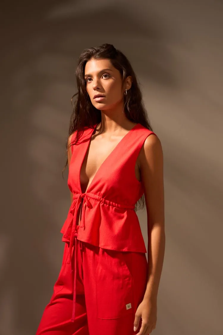 BLUSA SUNSET LINHO - LARANJA