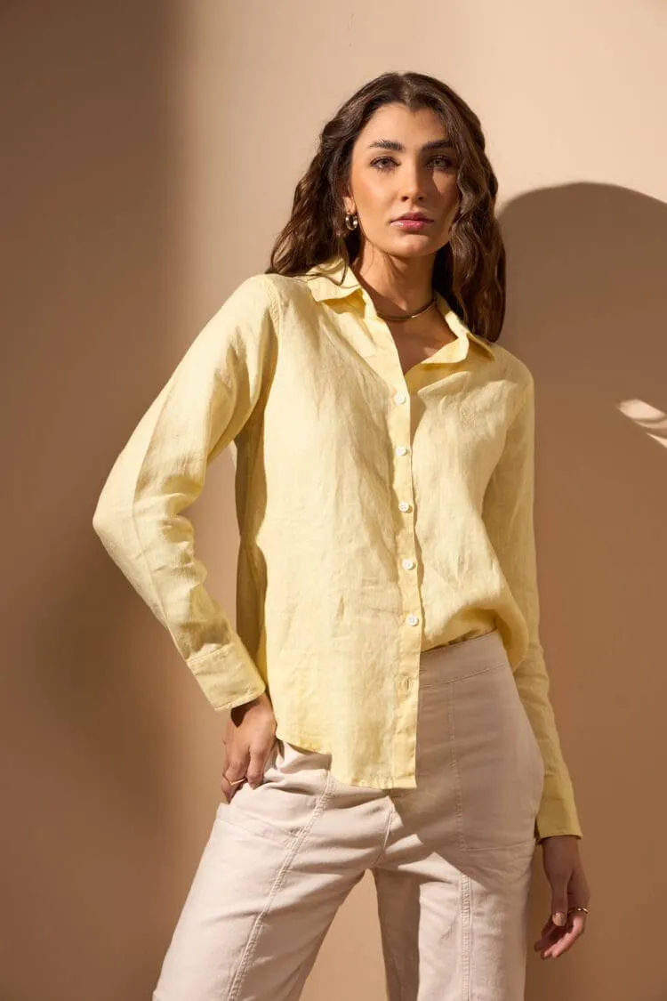 CAMISA ENERGIA 100% LINHO - AMARELO
