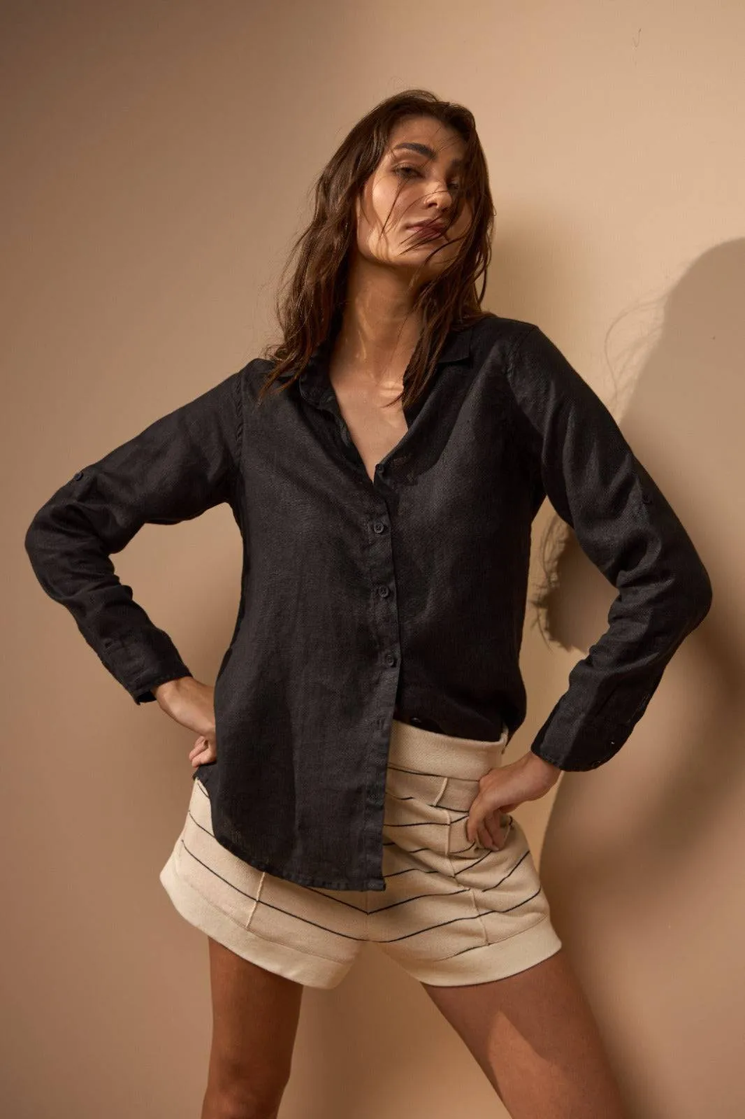 CAMISA ENERGIA 100% LINHO - PRETO