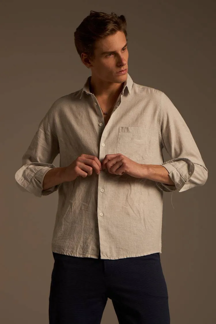 CAMISA LEBLON COM BOLSO - CINZA