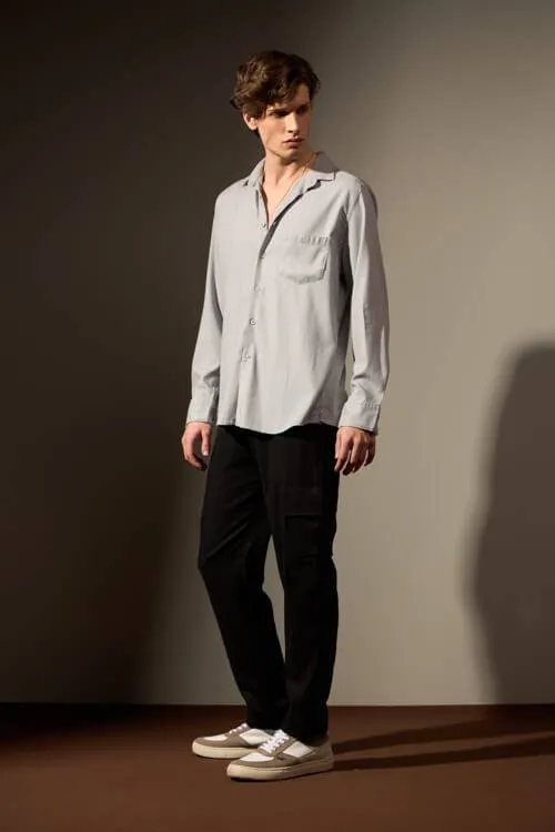 CAMISA LINHO ARENITO - CINZA