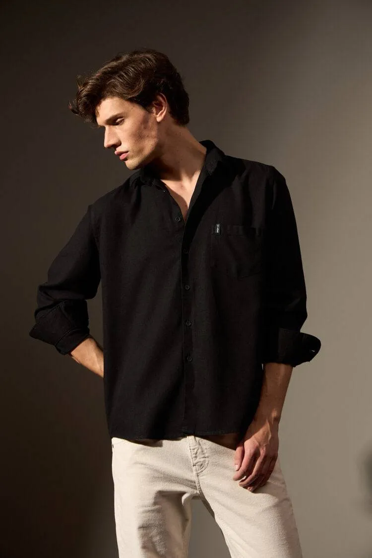 CAMISA LINHO ARENITO - PRETO