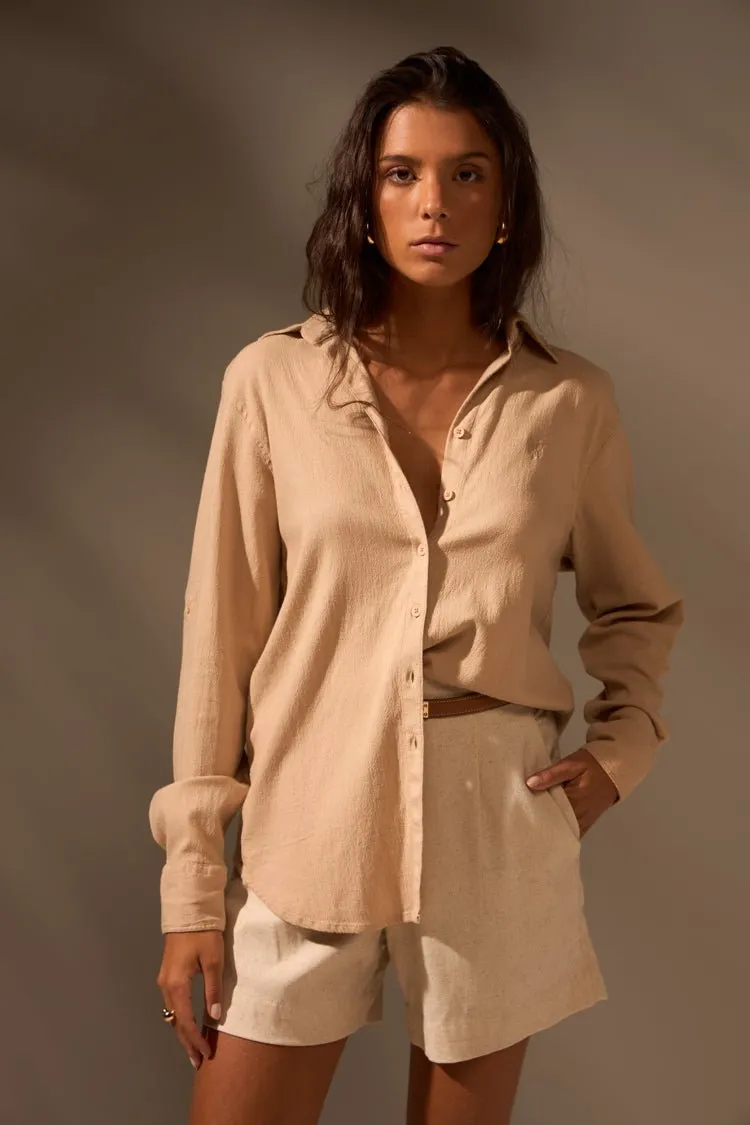 CAMISA LINHO FLOW - BEGE