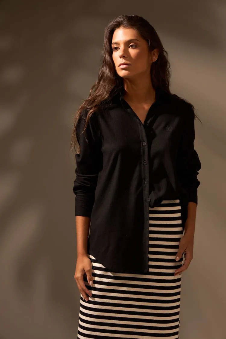 CAMISA LINHO FLOW - PRETO