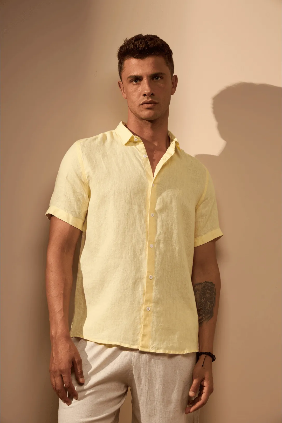 CAMISA GIBSON 100% LINHO - AMARELO