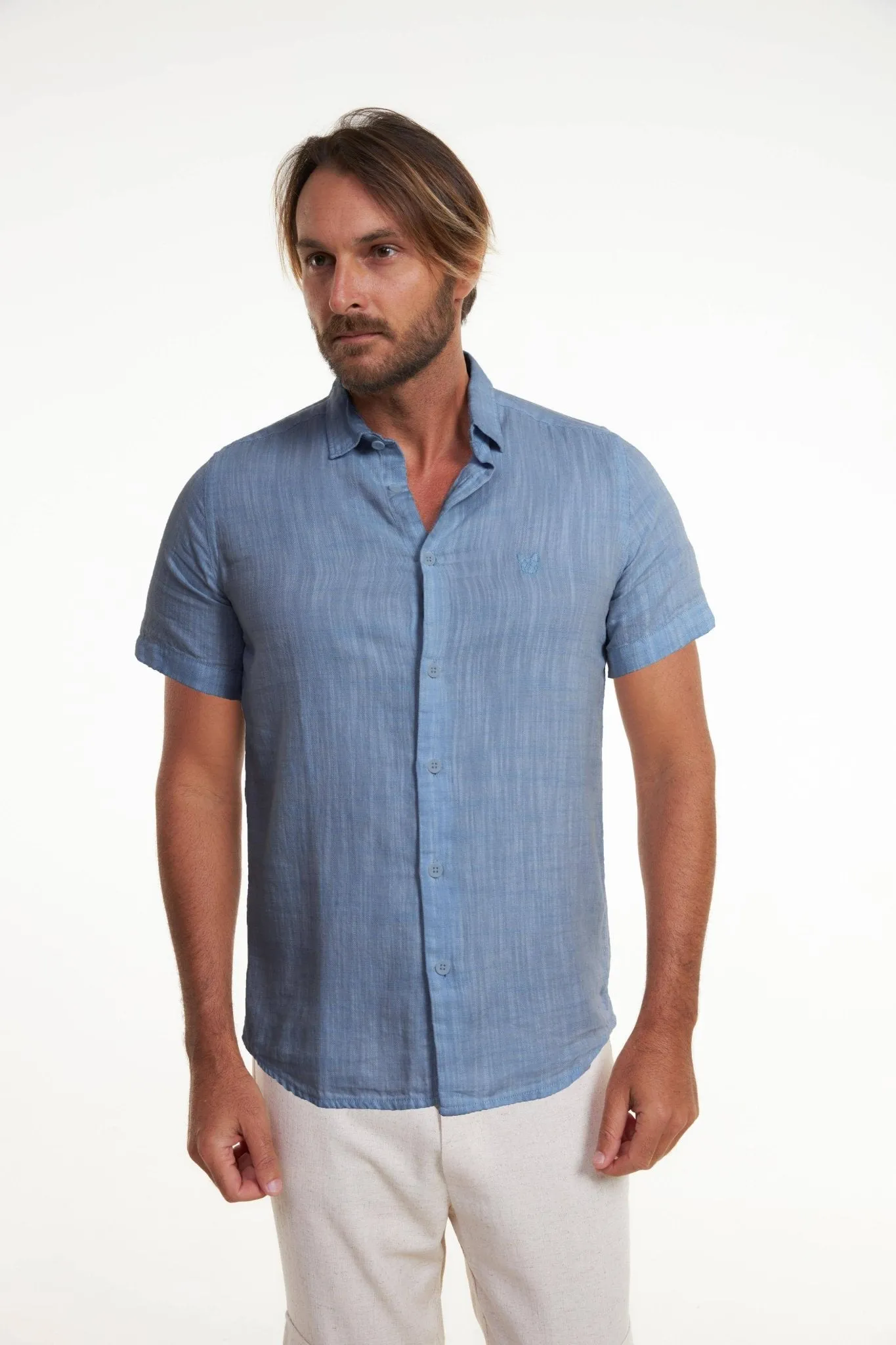 CAMISA LINHO GIBSON - AZUL