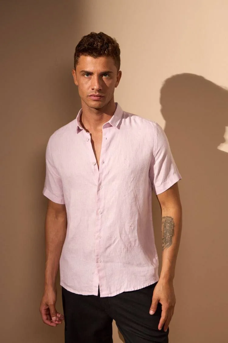 CAMISA GIBSON 100% LINHO - ROSA
