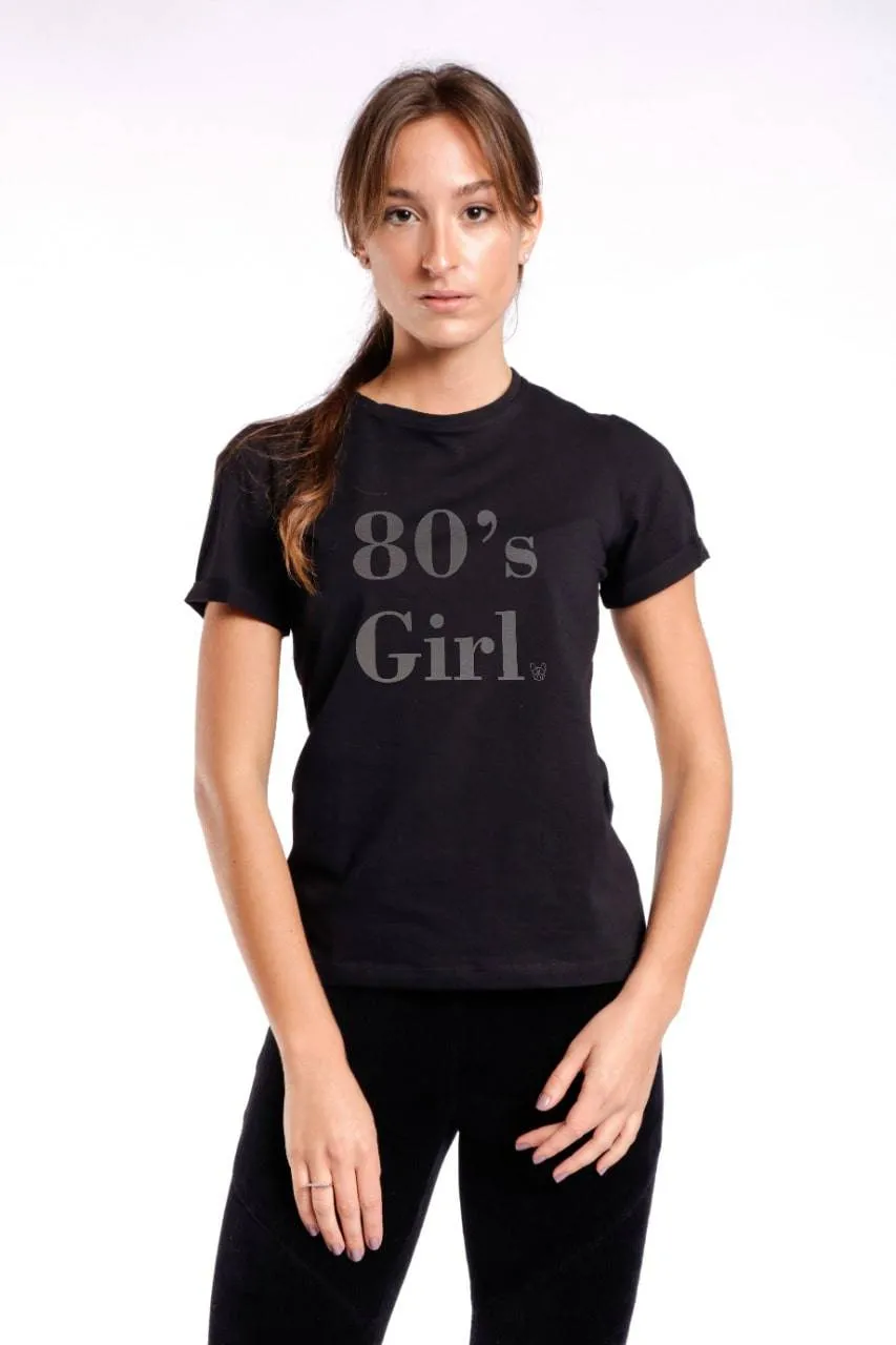 CAMISETA 80'S GIRL - PRETO