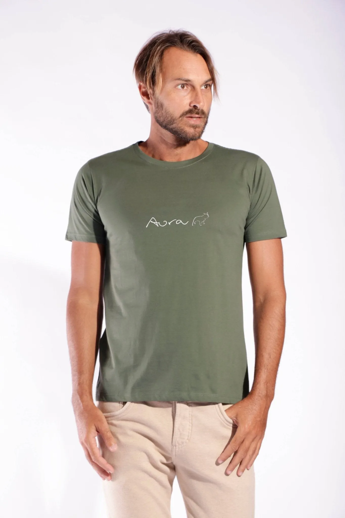 CAMISETA ESSENCIAL PIMA AURA - VERDE OLIVA