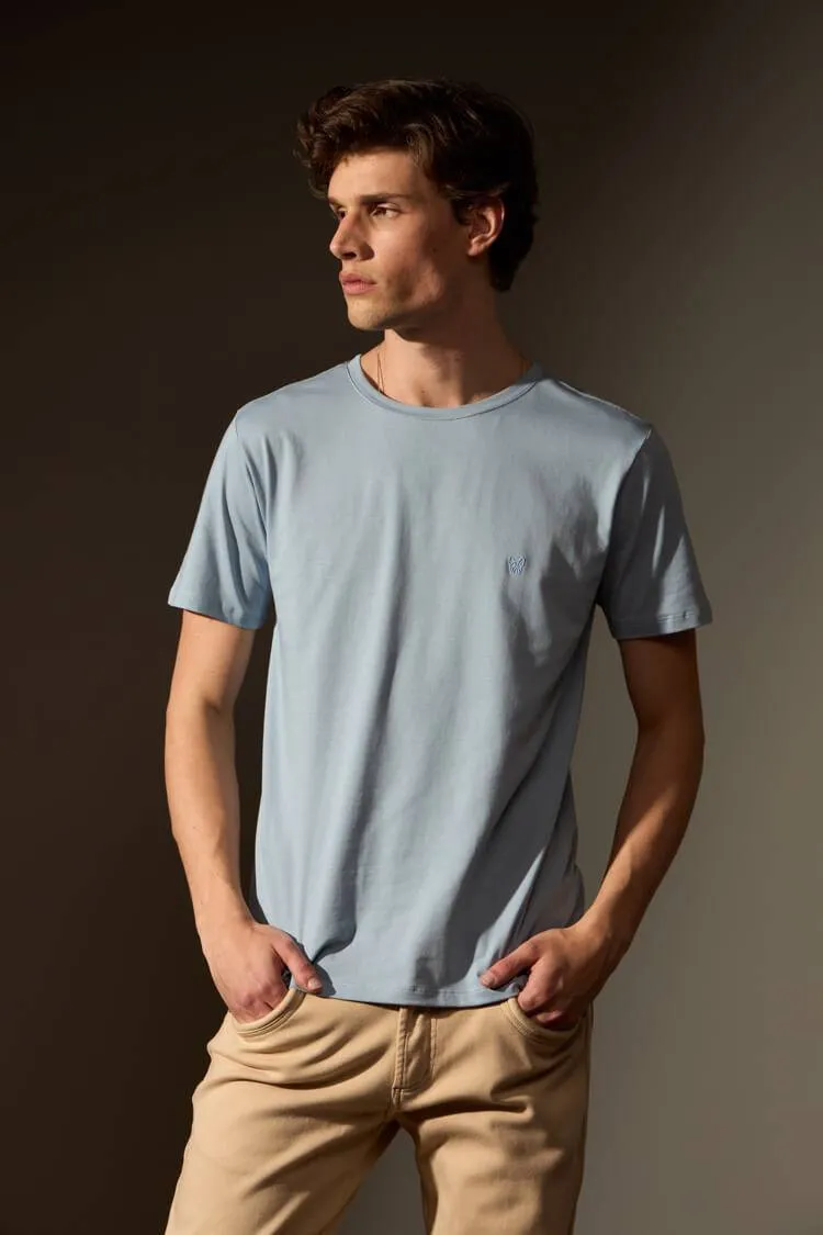 CAMISETA ESSENCIAL ALGODÃO EGÍPCIO - AZUL