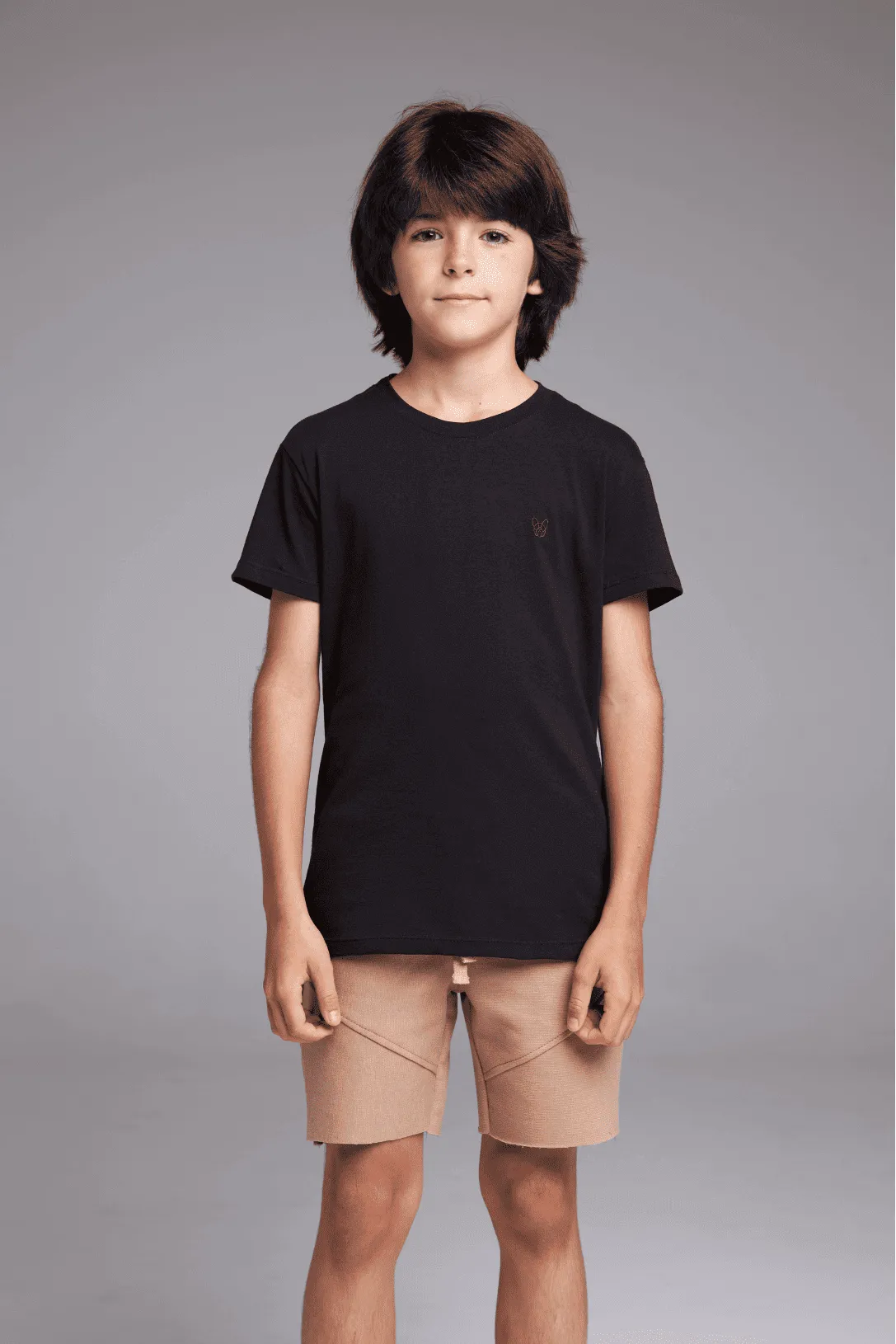 CAMISETA ESSENCIAL ALGODÃO EGÍPCIO INFANTIL - PRETO