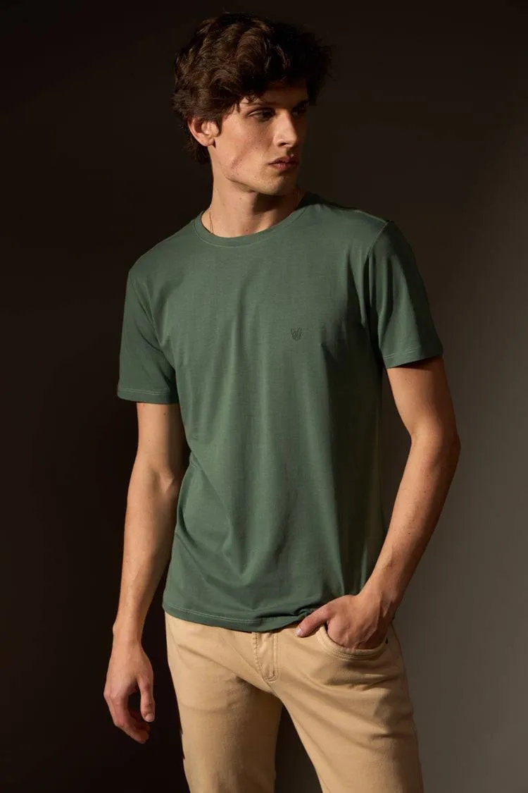 CAMISETA ESSENCIAL ALGODÃO EGÍPCIO - VERDE