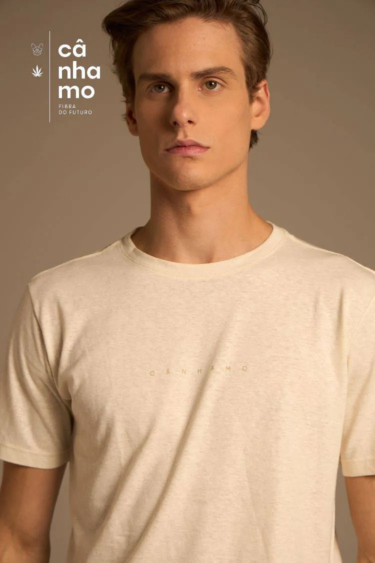CAMISETA CONCEITO FIBRA NATURAL CÂNHAMO - AREIA