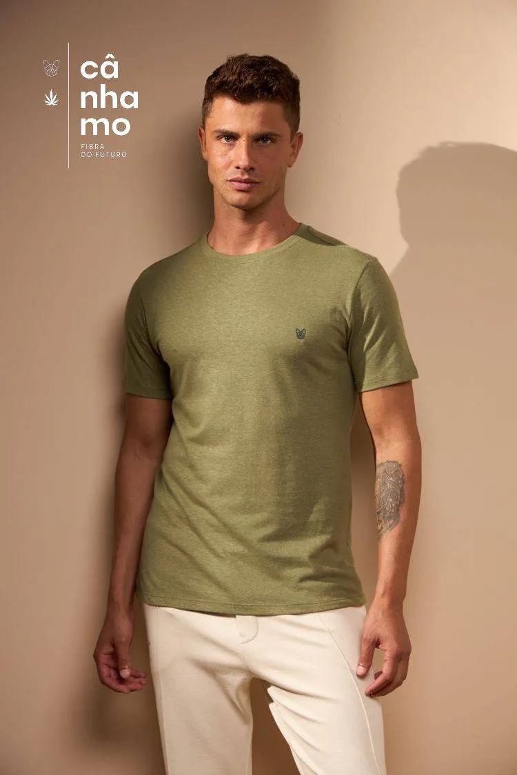 CAMISETA CLÁSSICA FIBRA NATURAL CÂNHAMO - VERDE