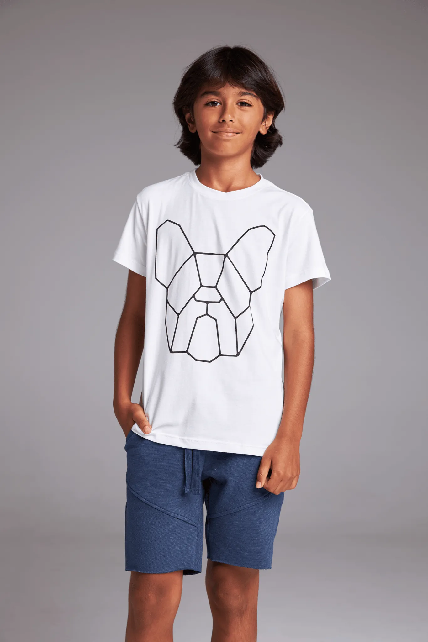 CAMISETA BÁSICA CLÁSSICA INFANTIL - BRANCO E PRETO