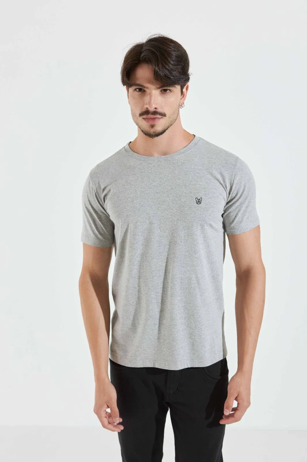 CAMISETA BÁSICA MESCLA - CINZA E PRETO