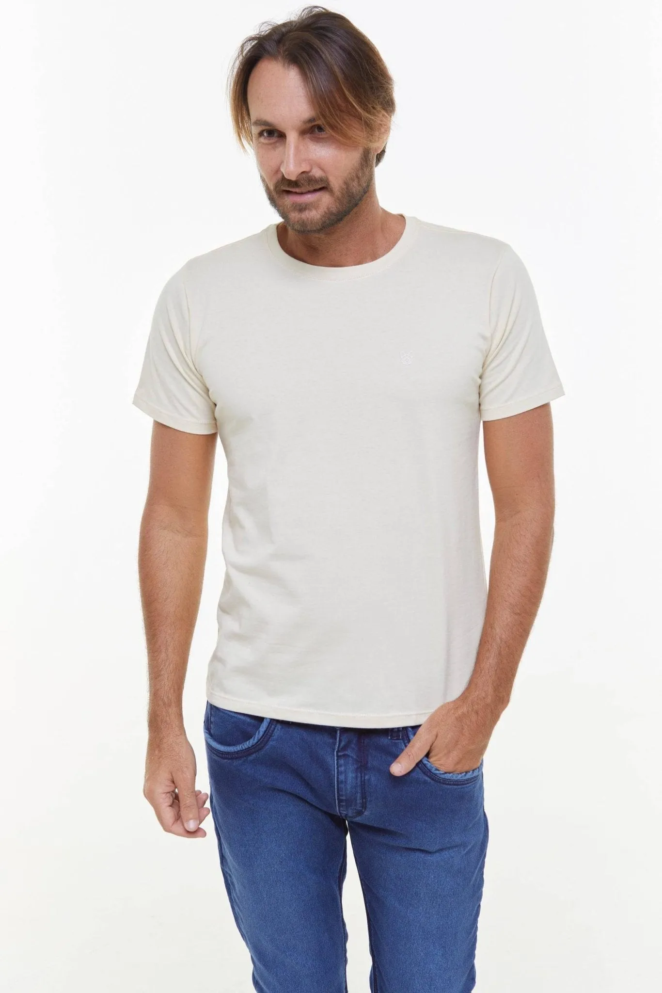 CAMISETA NATURALE 100% ALGODÃO - AREIA