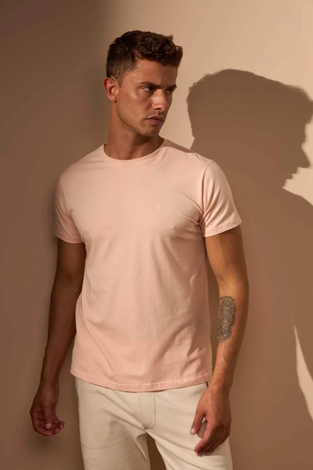 CAMISETA NATURALE 100% ALGODÃO - PÊSSEGO