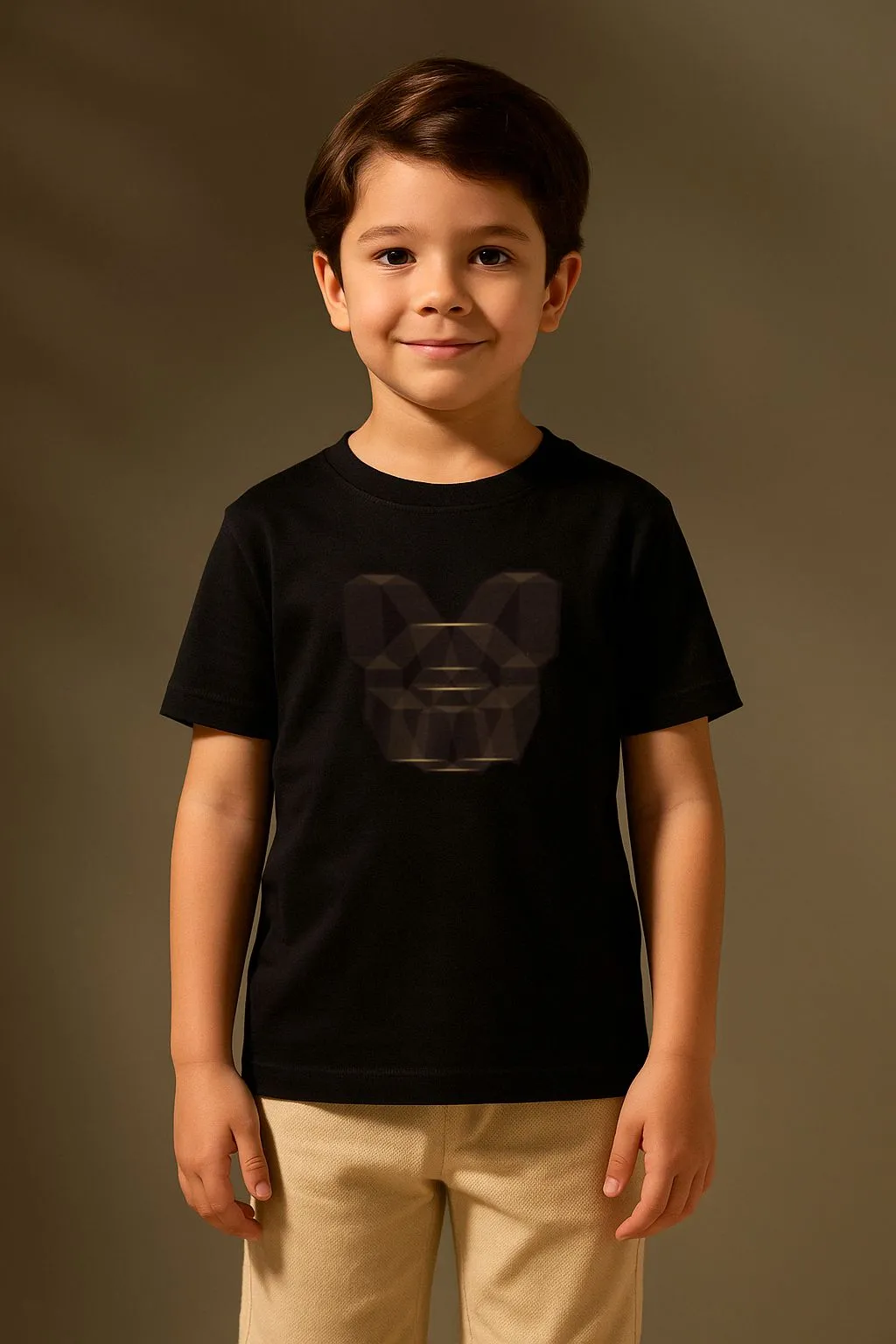 CAMISETA EFEITO BULL INFANTIL ALGODÃO EGÍPCIO - PRETO