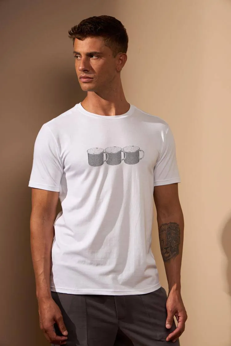 CAMISETA ESMALTADA - BRANCO