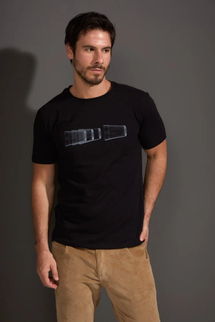 CAMISETA LAGOINHA EMPILHADO - PRETO