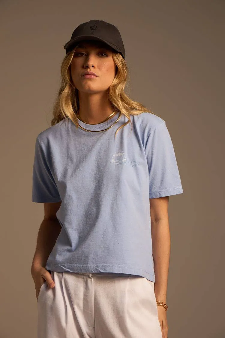 CAMISETA PRIMEIRO UM CAFÉ STONE - AZUL