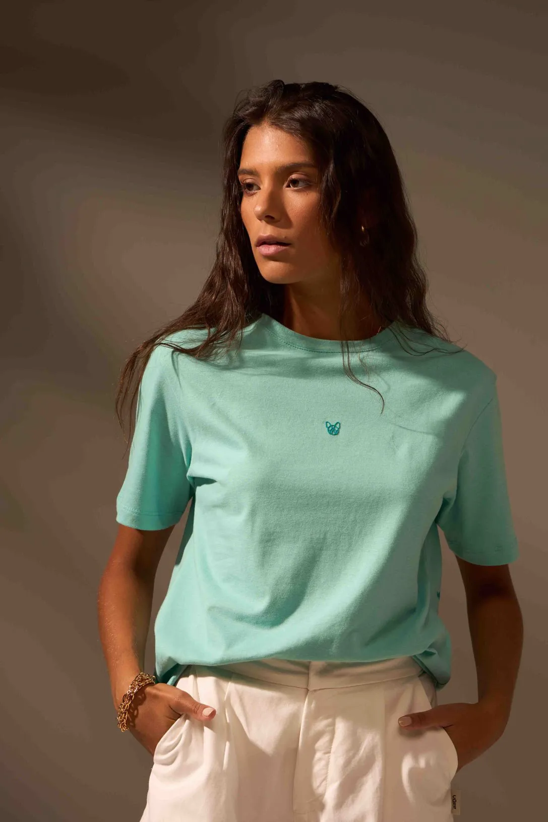 CAMISETA TEMPO FLOW ALGODÃO EGÍPCIO - VERDE ÁGUA