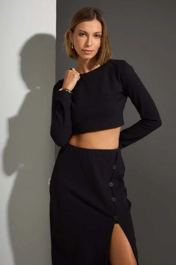 CROPPED CRISTAIS - PRETO