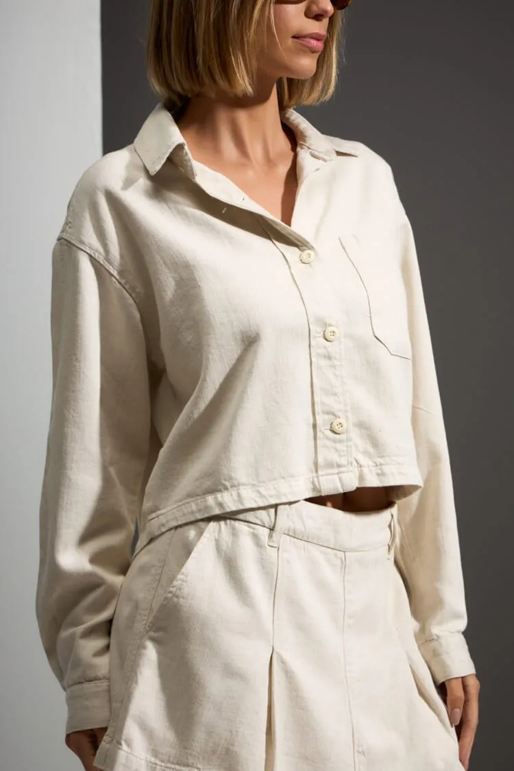 JAQUETA CAMPOS ALGODÃO E LINHO - AREIA