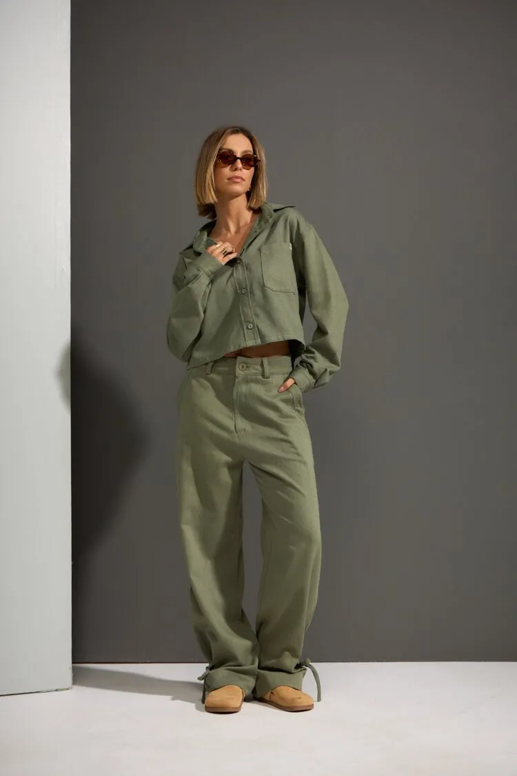 JAQUETA CAMPOS ALGODÃO E LINHO - VERDE