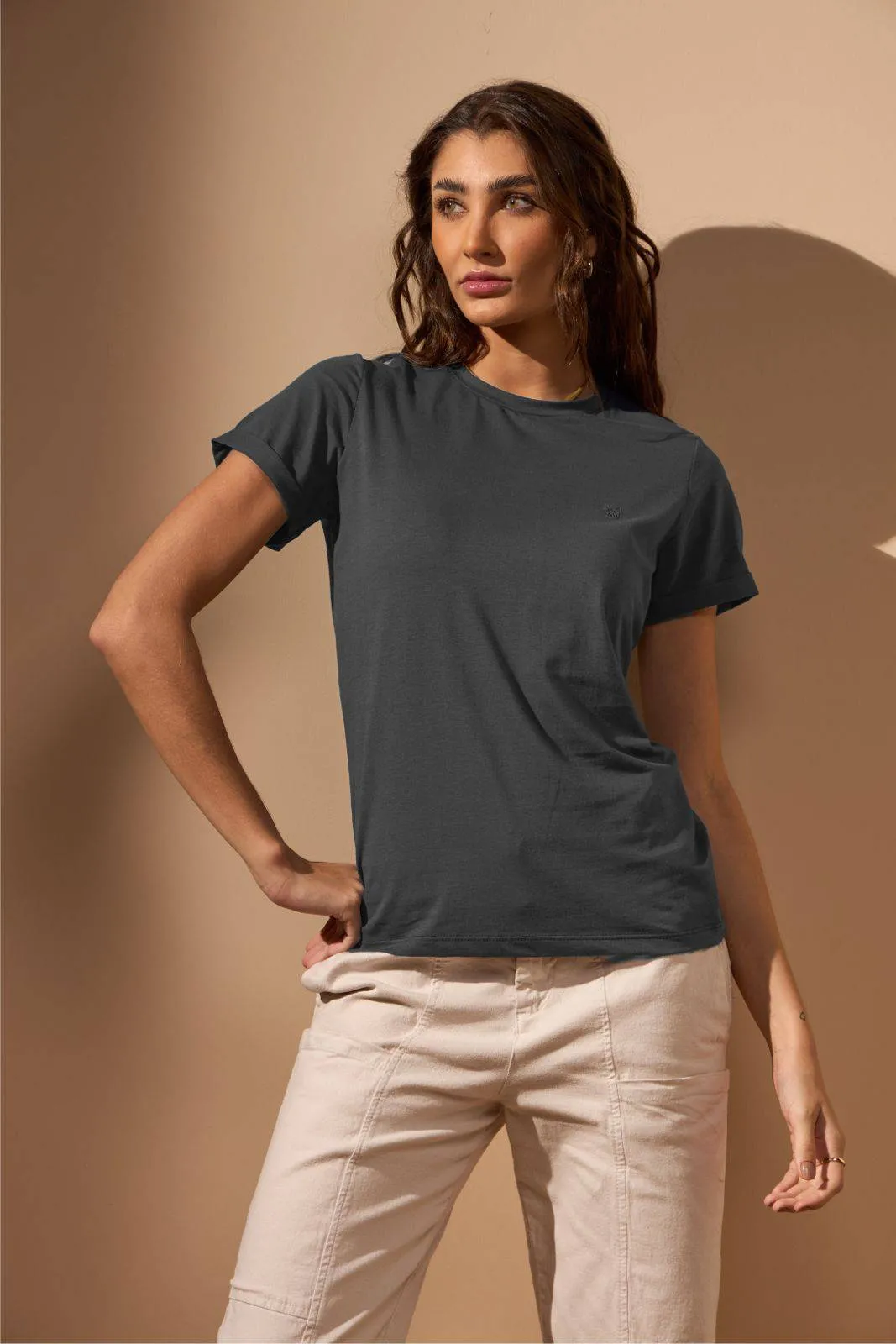 KIT 2 CAMISETAS FEMININAS ALGODÃO EGÍPCIO