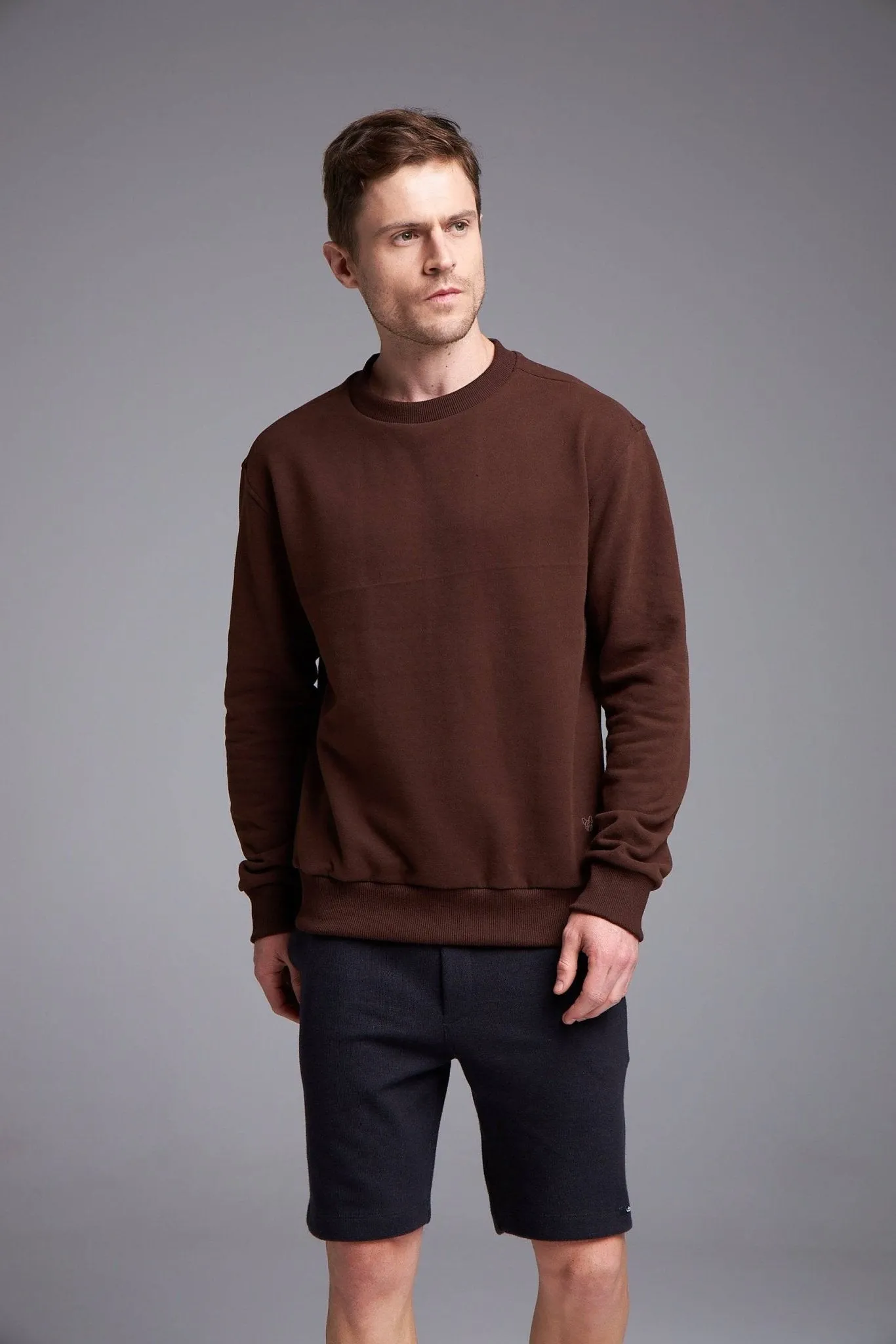 MOLETOM SINGULAR 100% ALGODÃO - MARROM