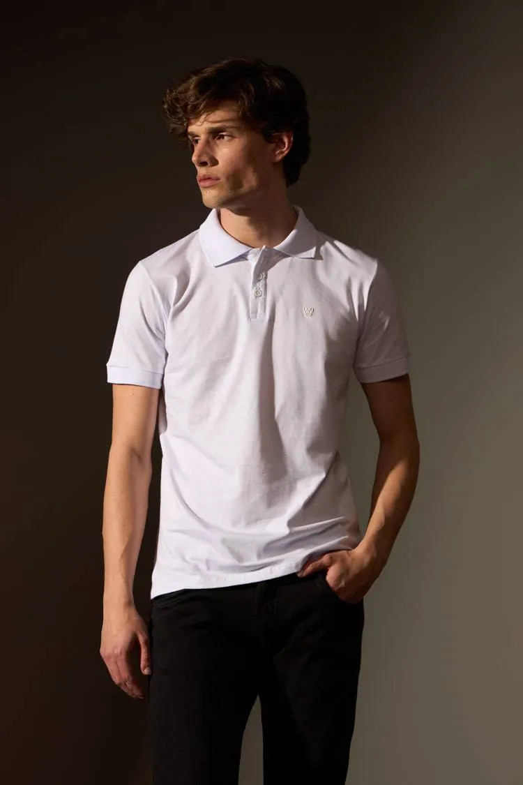 POLO ALGODÃO PIMA LISA - BRANCO