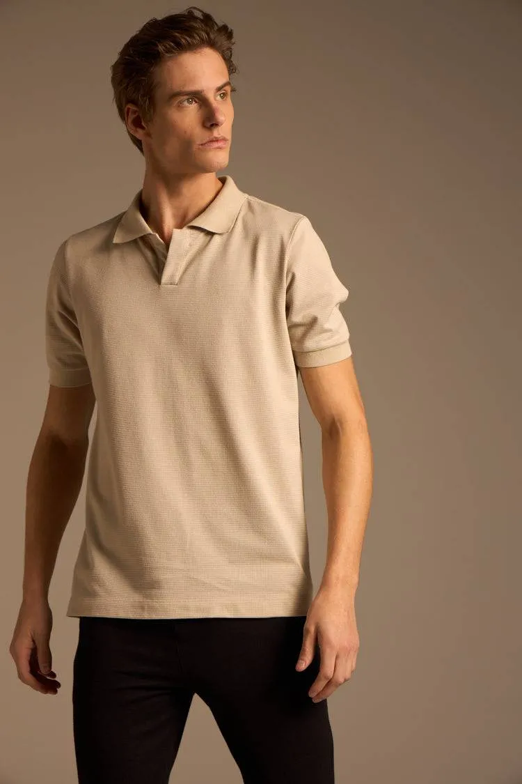 POLO COM GOLA MINA - CINZA