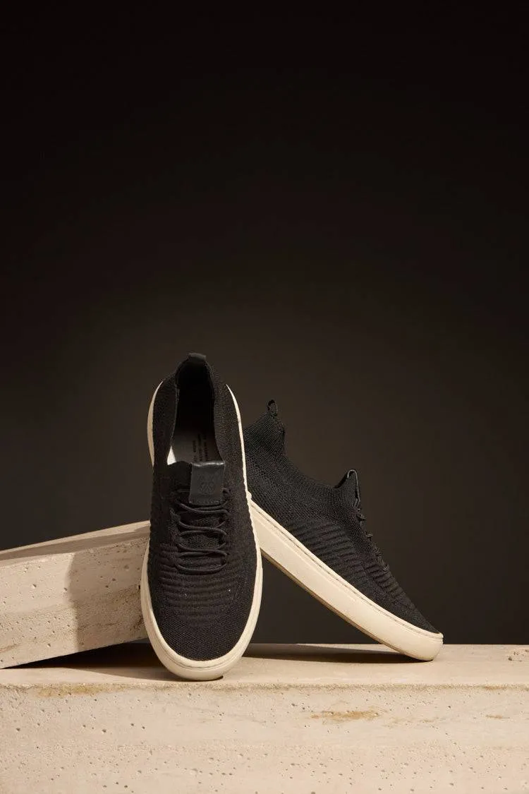 TÊNIS RITMO TRICÔ KNIT - PRETO E BRANCO